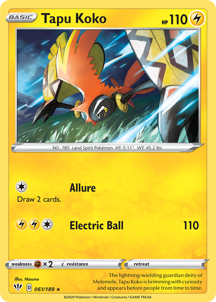 Tapu Koko (061/189) [Sword & Shield: Darkness Ablaze] - Waypoint Games CA