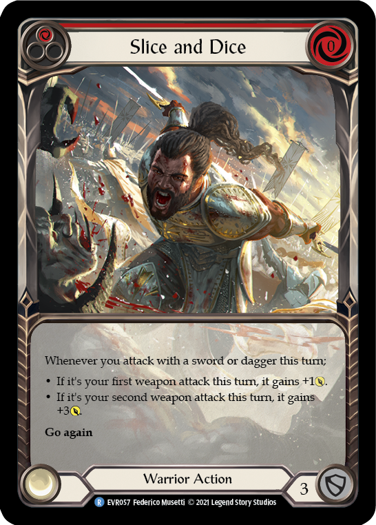 Slice and Dice (Red) [EVR057] (Everfest)  1st Edition Extended Art Rainbow Foil - Waypoint Games CA