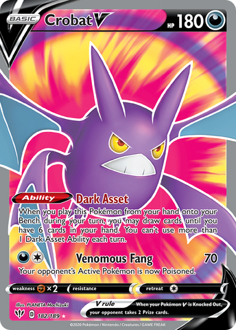 Crobat V (182/189) [Sword & Shield: Darkness Ablaze] - Waypoint Games CA
