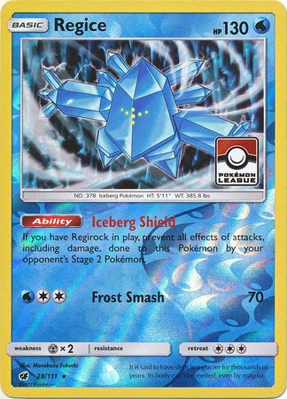 Regice (28/111) (League Promo) [Sun & Moon: Crimson Invasion] - Waypoint Games CA