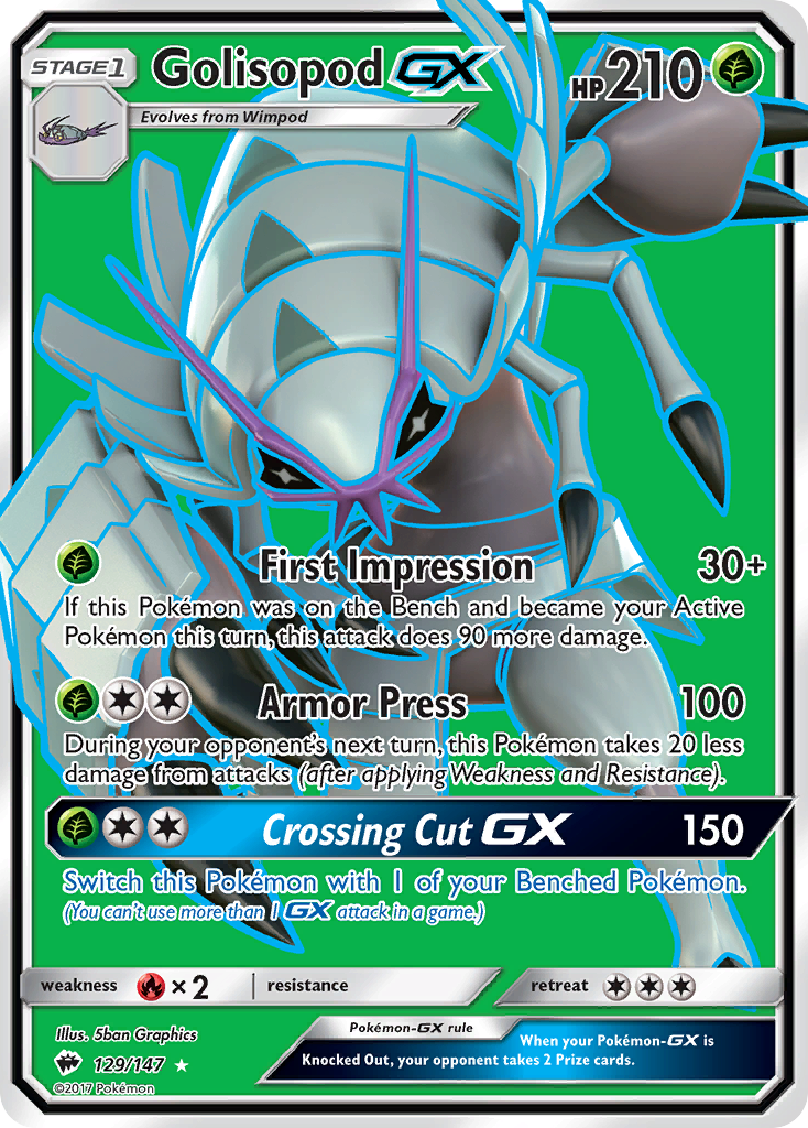 Golisopod GX (129/147) [Sun & Moon: Burning Shadows] - Waypoint Games CA