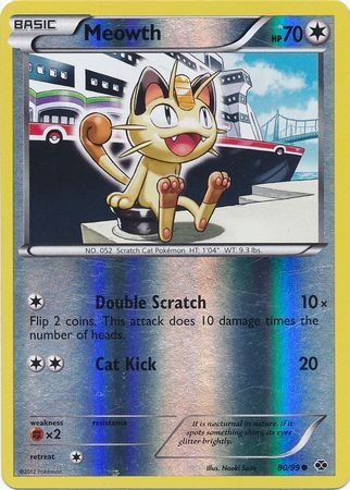 Meowth (80/99) (Mirror Reverse Holo) [Black & White: Next Destinies] - Waypoint Games CA