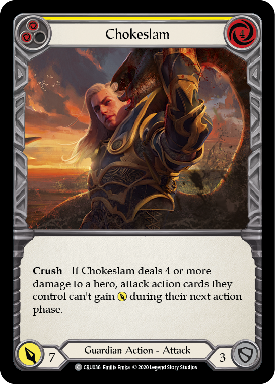 Chokeslam (Yellow) [CRU036] (Crucible of War)  1st Edition Normal - Waypoint Games CA