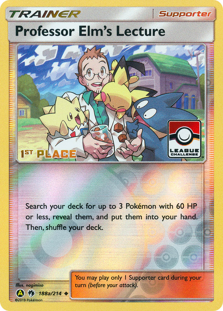 Professor Elm's Lecture (188a/214) (League Promo 1st Place) [Sun & Moon: Lost Thunder] - Waypoint Games CA