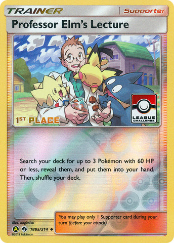 Professor Elm's Lecture (188a/214) (League Promo 1st Place) [Sun & Moon: Lost Thunder] - Waypoint Games CA