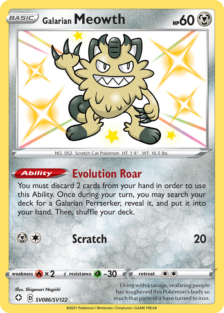 Galarian Meowth (SV086/SV122) [Sword & Shield: Shining Fates] - Waypoint Games CA