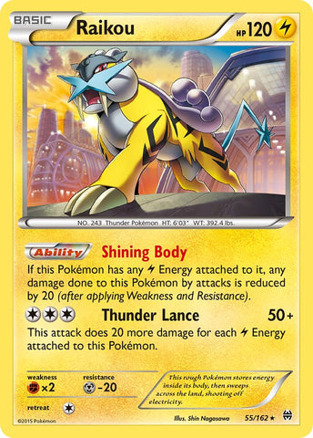 Raikou (55/162) (Cosmos Holo) (Blister Exclusive) [XY: BREAKthrough] - Waypoint Games CA
