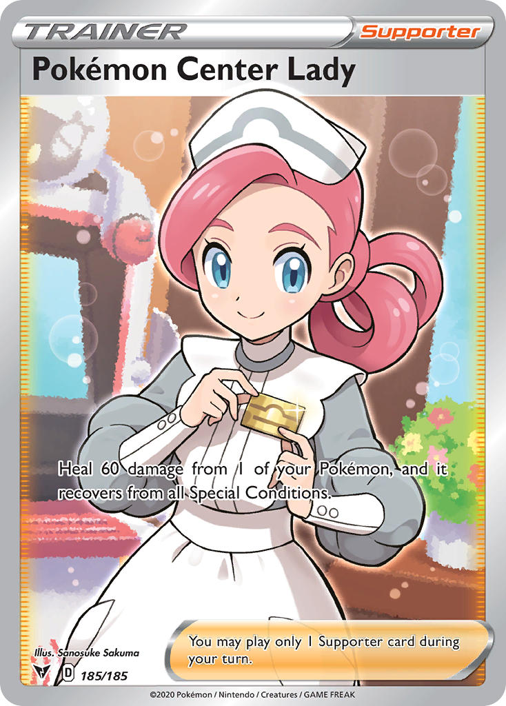 Pokemon Center Lady (185/185) [Sword & Shield: Vivid Voltage] - Waypoint Games CA