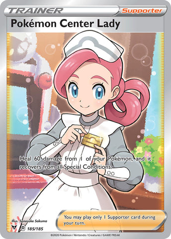 Pokemon Center Lady (185/185) [Sword & Shield: Vivid Voltage] - Waypoint Games CA
