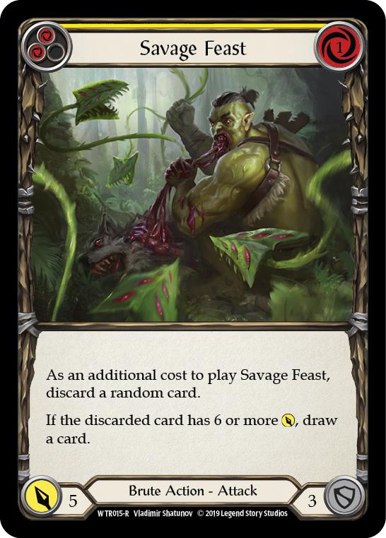 Savage Feast (Yellow) [WTR015-R] (Welcome to Rathe)  Alpha Print Rainbow Foil - Waypoint Games CA