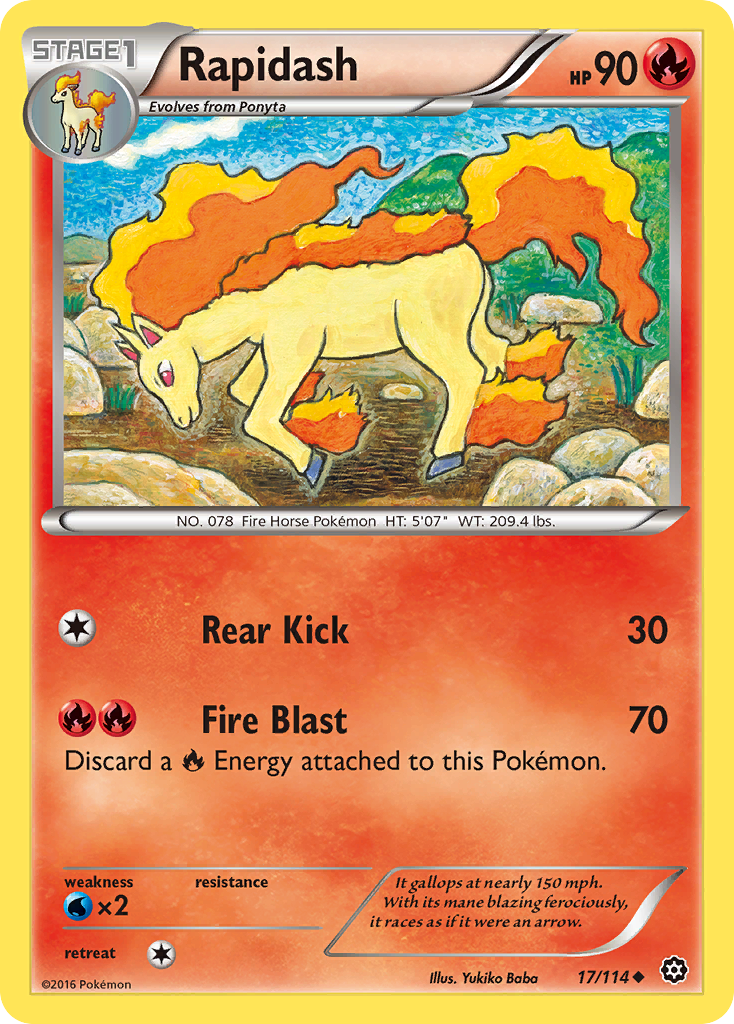 Rapidash (17/114) [XY: Steam Siege] - Waypoint Games CA