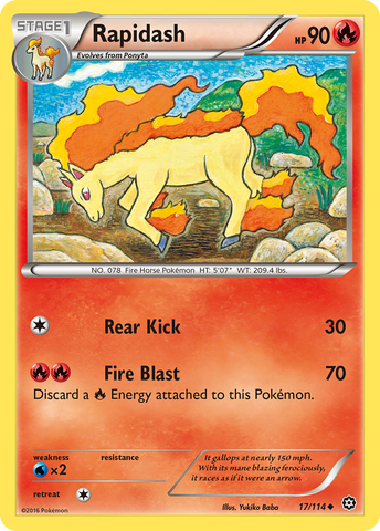 Rapidash (17/114) [XY: Steam Siege] - Waypoint Games CA