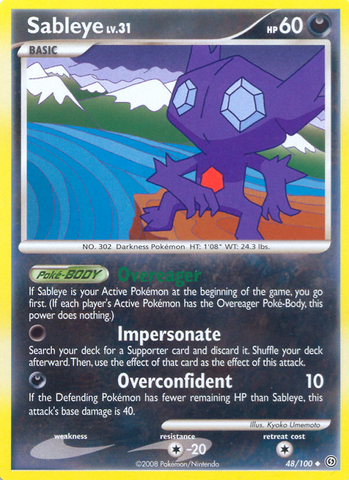 Sableye (48/100) [Diamond & Pearl: Stormfront] - Waypoint Games CA