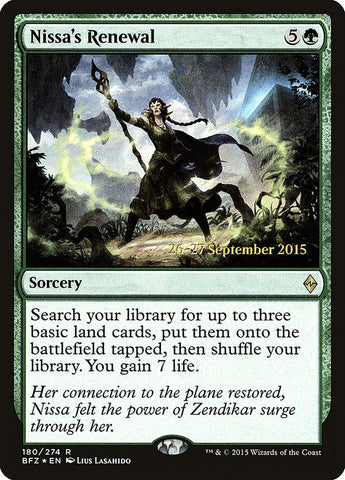 Nissa's Renewal [Battle for Zendikar Prerelease Promos] - Waypoint Games CA